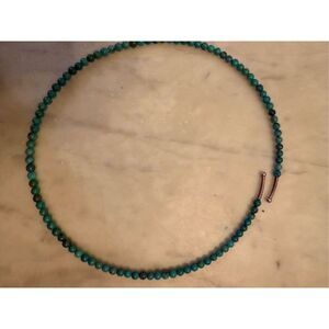 BARSE 925 Silver Flexible Wire turquoise Bead Choker Necklace